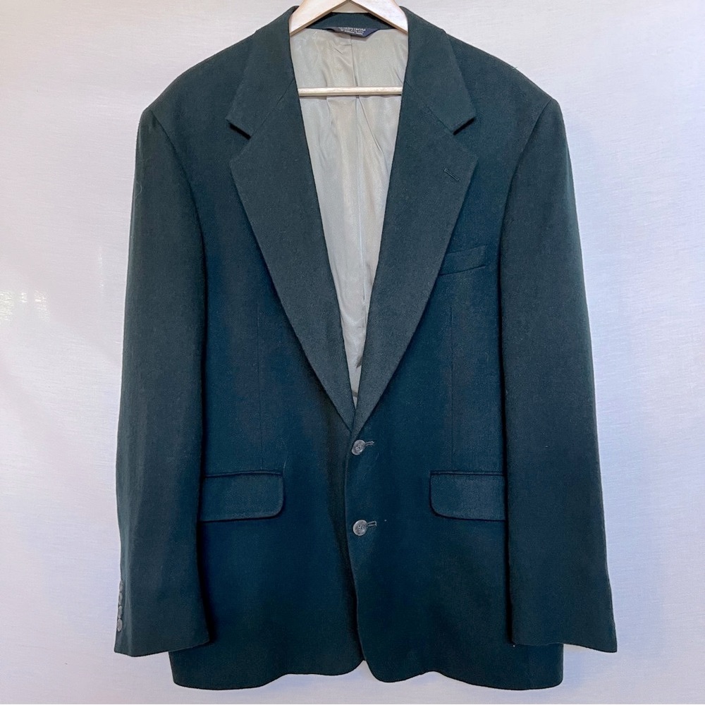 Nordstrom Dark Green Ing. Loro Piana & C. 100% Worsted Camelhair Men's Blazer